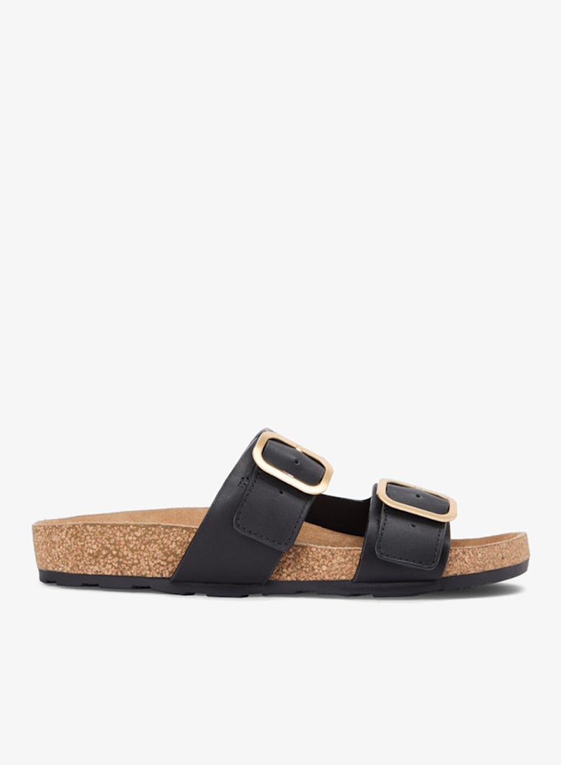 TOMMY HILFIGER Leather Double Strap Cork Sandals - Image 1